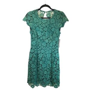 Lulus Sheath Open Back Crochet Dress Deep Green Formal Women’s Size Medium NEW